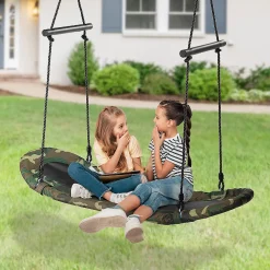 Costway Saucer Tree Swing Surf Kids Outdoor Adjustable Swing Set W/ Handle