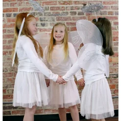 Darware Christmas Angel Wings And Halos Sets (6-Pack); Angel Dress Up Costumes For Pageants, Plays And Parties, White And Silver
