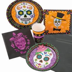 Day Of The Dead Tableware Kit For 8 Guests