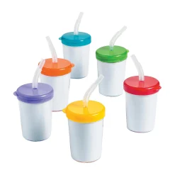 Diy Bpa-Free Plastic Cups With Lids & Straws - 12 Ct.