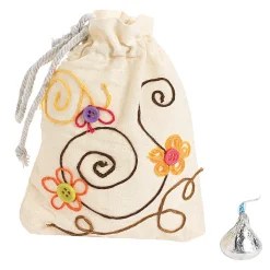 Diy Mini Canvas Drawstring Bags - 48 Pc.