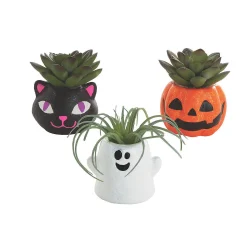 Diy Mini Ceramic Halloween Planters - 12 Pc.