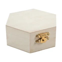 Diy Unfinished Wood Hexagon Box - 12 Pc.