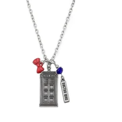Doctor Who Stainless Steel Multi-Charm Tardis Necklace