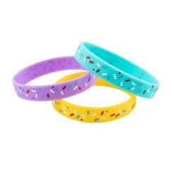 Donut Sprinkles Rubber Bracelets - 12 Pc.