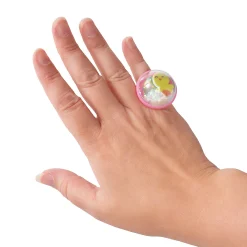 Easter Bunny, Chick & Egg Snow Globe Rings - 12 Pc.