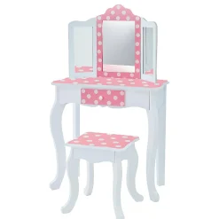 Fantasy Fields - Fashion Polka Dot Prints Gisele Play Vanity Set - Pink / White