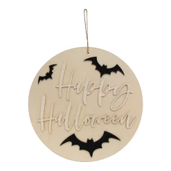 Felt Bat Happy Halloween Wood Sign Craft Kit - Makes 1