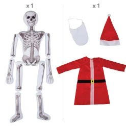 5-Foot Skeleton Plush Santa Outfit Kit - 4 Pc.