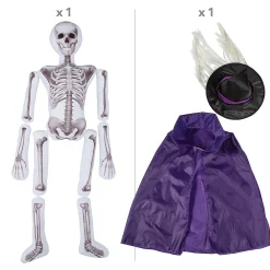 5-Ft. Skeleton Plush Witch Outfit Kit - 3 Pc.
