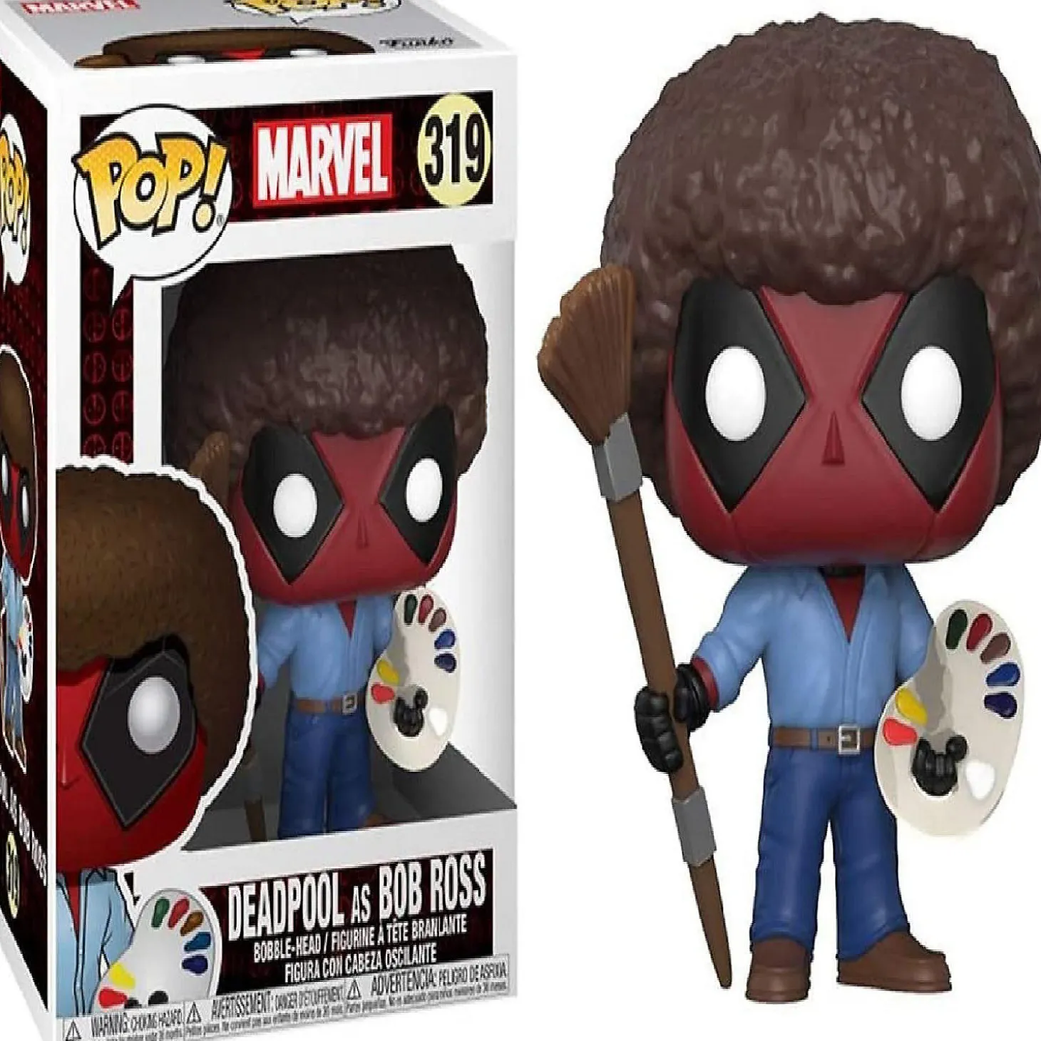 Funko Pop! Marvel: Deadpool Playtime- Bob Ross Vinyl Figure