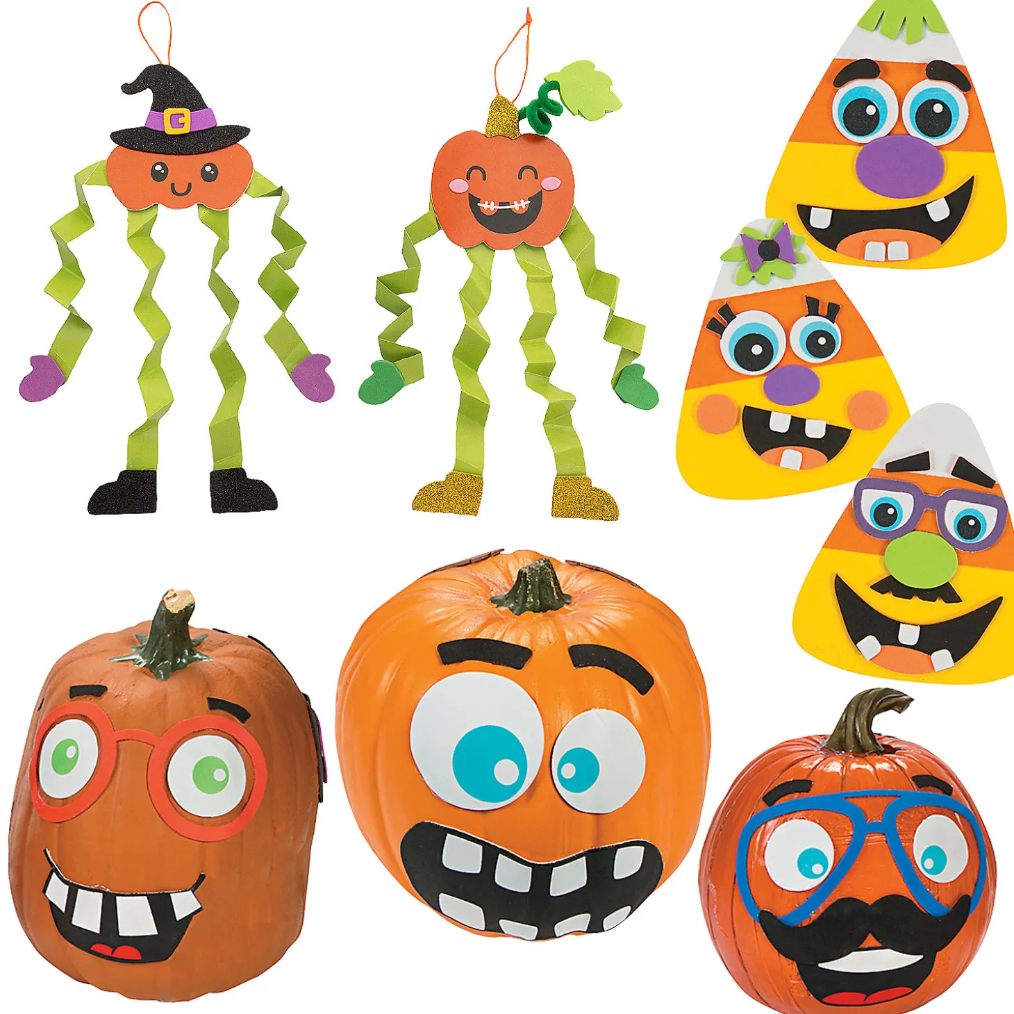 Funny Face Pumpkin Craft Kit Assortment - Makes 36