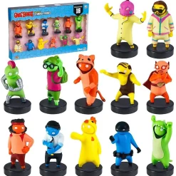 Gang Beasts Ink Stamper 12Pk Pajamas Cyborg Cat Character Figure Set Pmi International