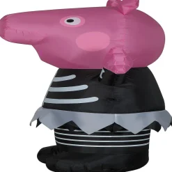 Gemmy Airblown Inflatable Peppa Pig In Skeleton Costume 4.5 Ft Tall Pink