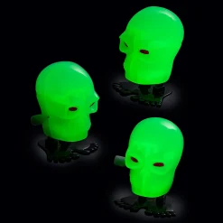 Glow-In-The-Dark Skeleton Head Wind-Ups – 36 Pc.
