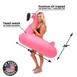 Gofloats Flamingo Party Tube Inflatable Raft, Float In Style (For Adults And Kids)