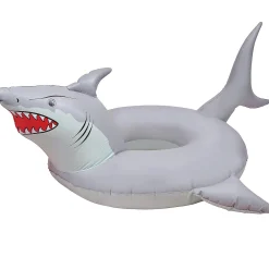 Gofloats 'Great White Bite' Shark Party Tube Inflatable Raft - Fun Pool Float For Adults And Kids