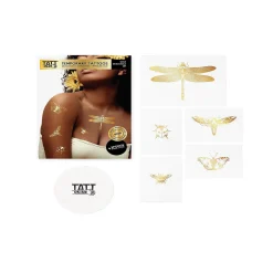 Gold Dragonfly Tattoo Set