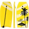 Goplus 41'' Lightweight Super Bodyboard Surfing W/Leash Ixpe Deck Eps Core Boarding Yellow