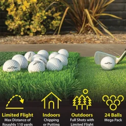 Gosports Foam Flight Practice Golf Balls 24 Pack - White