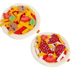 Haba Biofino Mini Pizzas - Two Small Pies With Loads Of Fabric Toppings - Perfect For Pretend Role Play