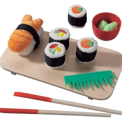 Haba Biofino Sushi Soft Play Food 10 Piece Set With Serving Board And Chopsticks