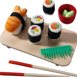 Haba Biofino Sushi Soft Play Food 10 Piece Set With Serving Board And Chopsticks