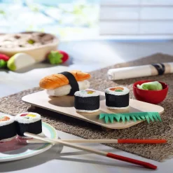 Haba Biofino Sushi Soft Play Food 10 Piece Set With Serving Board And Chopsticks