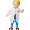 Haba Little Friends Veterinarian Andreas 4.5" Dollhouse Toy Figure With Removable Lab Coat