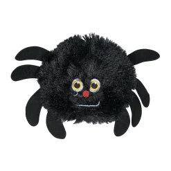 Halloween Fuzzy Black Stuffed Spiders - 12 Pc.