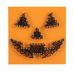 Halloween Jack-O'-Lantern String Art Craft