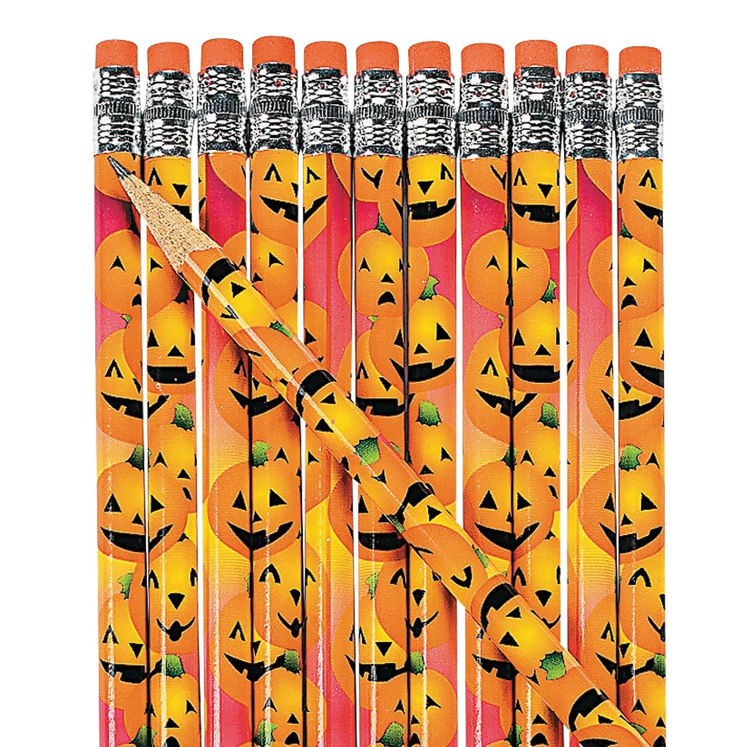 Halloween Pumpkin Pencils - 24 Pc.