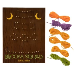 Halloween Witch's Broom String Art Sign