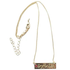 Harry Potter Gryffindor Script Bar Necklace With Stone