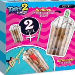Iced Coffee Water Float & Noodle 2-In-1 Pool Blow Up Inflatable Raft Mighty Mojo