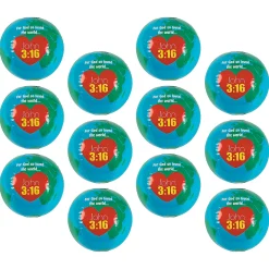 Inflatable 10" God Loves The World Globes - 12 Pc.