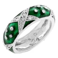 J Goodin Marbled Forest Green Enamel Ring Size 9