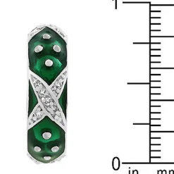 J Goodin Marbled Forest Green Enamel Ring Size 9