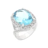 J Goodin Oval Blue Topaz Cocktail Ring Size 5