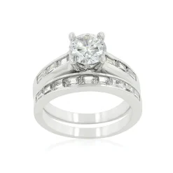 J Goodin Silvertone Stackable Ring Set Size 9