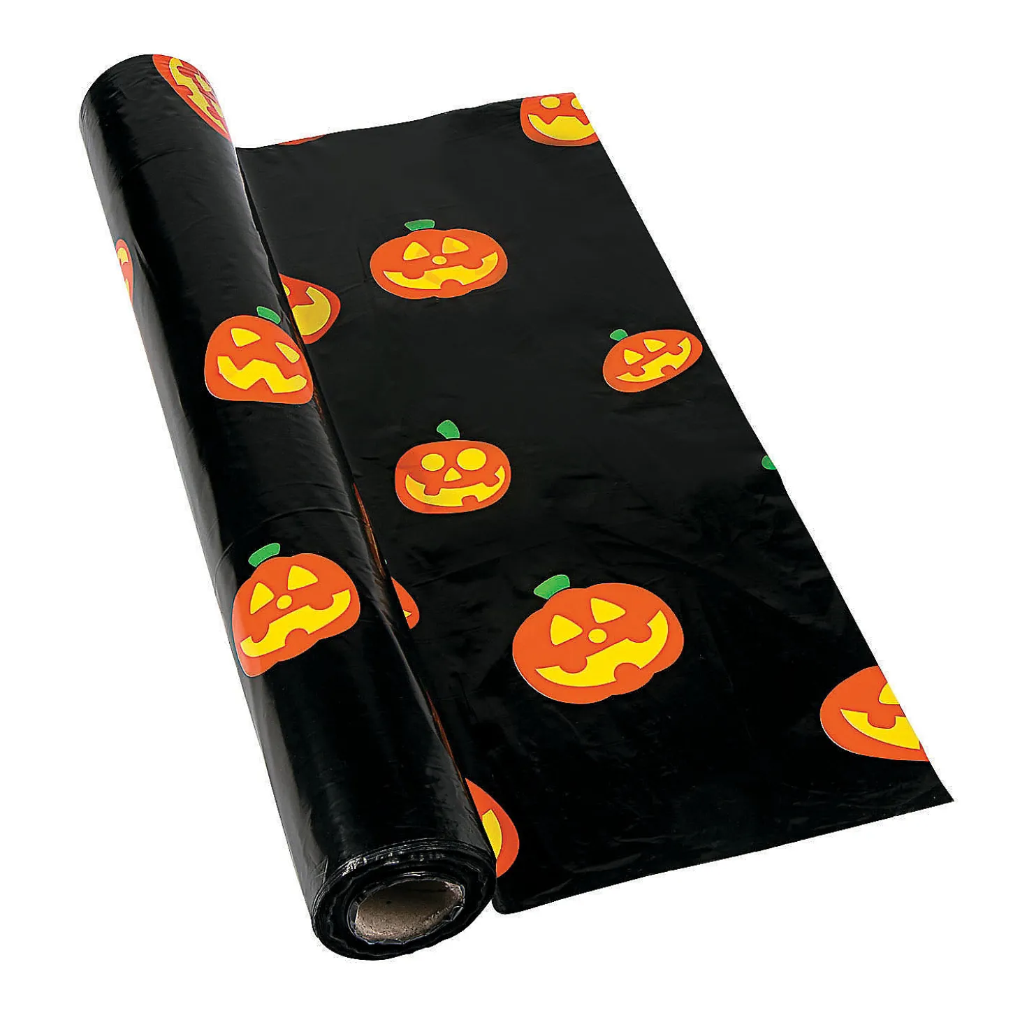 Jack-O'-Lantern Plastic Tablecloth Roll