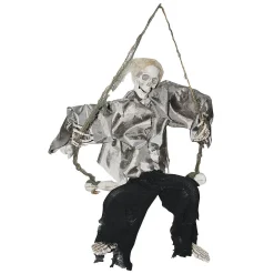 Kicking Reaper On Swing Halloween Decoration