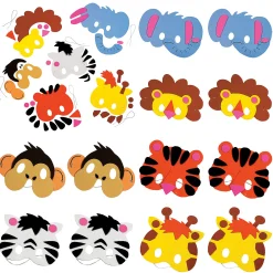 Kid's Zoo Animal Mask Craft Kit - Makes 12