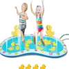 Kovot Inflatable Duck Baby Splash Pool Mat Sprinkler With 4 Rubber Duckies That Squeak 54 Inch