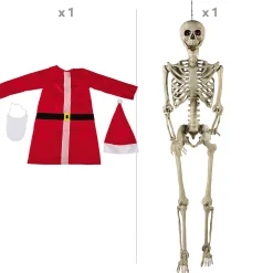 Life-Size Posable Skeleton With Santa Outfit Kit - 4 Pc.