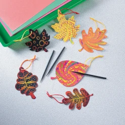 Magic Color Scratch Black Fall Leaves - 24 Pc.