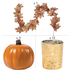 Maple Leaves & Pumpkins Wedding Centerpiece Kit - 16 Pc.