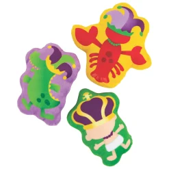 Mardi Gras Colorful Stuffed Characters - 12 Pc.