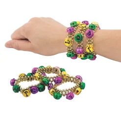 Mardi Gras Jingle Bell Bracelets - 12 Pc.