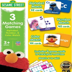 Masterpieces Sesame Street 3 Matching Games Edu